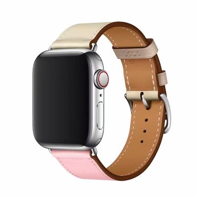 小宇宙 Apple Watch 5/4/3/2/1 漸變雙色針扣款蘋果手錶真皮錶帶 38 42 40 44mm 替換腕帶