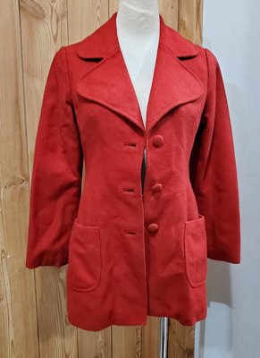 【二手】復古 磚紅色 三釦式 西裝外套