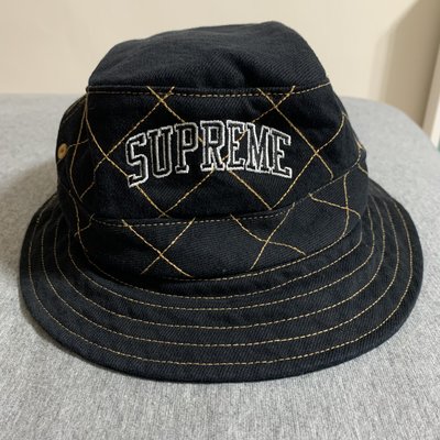 [S/M] SUPREME 18 FW Supreme Diamond Stitch Crusher 黑色 漁夫帽