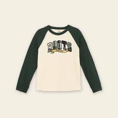 [RS代購 Roots全新正品優惠] Roots小童-經典小木屋系列 刺繡貼布長袖T恤 滿額贈購物袋