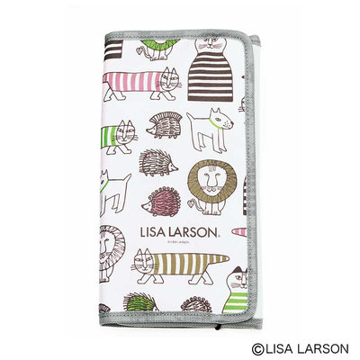 【寶貝日雜包】日本雜誌附錄  Lisa Larson 北歐 貓咪刺蝟多用途收納包 手拿包 收納夾 手帳包 護照夾