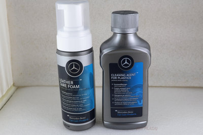 【DIY PLAZA】M-Benz 賓士 原廠 內裝 皮革 清潔保養泡沫*2+塑料 清潔保養液*2 (2組共4瓶下標區)