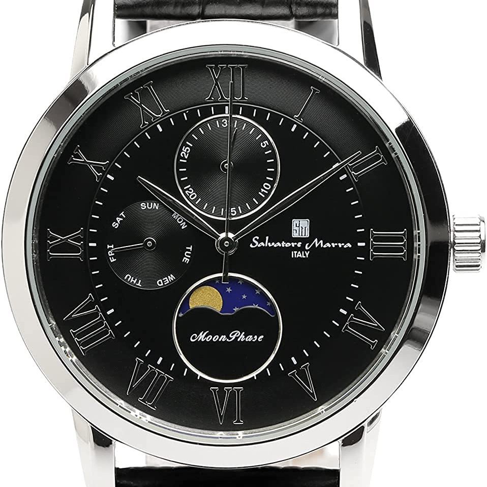 正版Salvatore Marra SM21106-SSBK 男錶手錶皮革錶帶日本代購| Yahoo