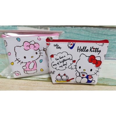 正版授權 HELLO KITTY 凱蒂貓 皮革鎖圈零錢包 鎖圈包 皮革包 零錢包 拉鍊包 收納包 置物包 錢包 兩款