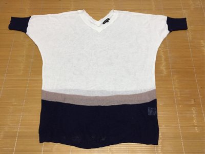 專櫃品牌【charcoal】日系寶藍白針織上衣針織衫