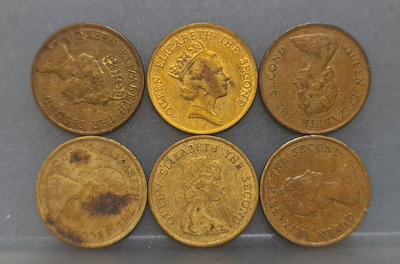 幣1003 香港1982.83.90年1毫硬幣 共5枚
