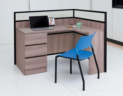 【萊夫家居】HJS-607-1：系統L型屏風辦公桌【台中家具】隔間書桌 系統家具 辦公家具 低甲醛E1系統板 台灣製造