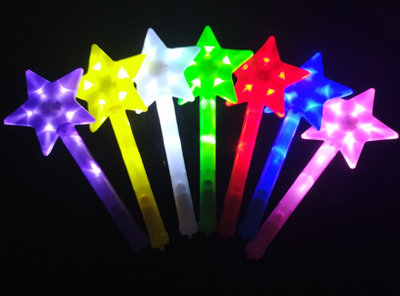 萬聖節 台灣現貨 34CM超大五角星發光棒 ❤ LED LED燈 閃光棒 星星棒 聖誕節 派對 演唱會 尾牙 活動 電池