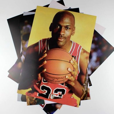 【預購】-NBA全明星 籃球球星喬丹 《海報》另有組合 科比 詹姆斯 42公分*29公分(一套8張) 房間裝飾生日禮物hb0178