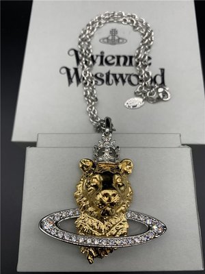 【熱賣精選】Vivienne Westwood 銀環金色獅子頭土星項鏈