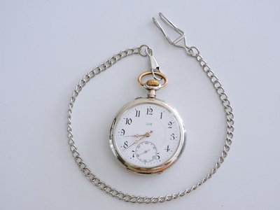 1900-1910s 典藏 CHOPARD 蕭邦 LUC 800純銀琺瑯瓷面古董機械懷錶
