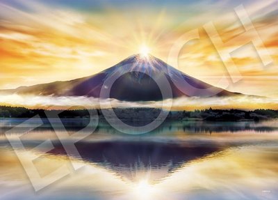 54-102 迷你2000片日本進口拼圖 風景 閃耀金色光芒的富士山
