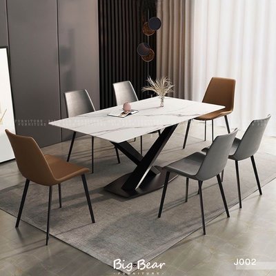 【大熊傢俱】岩板一桌四椅J002 130公分 餐桌 輕奢 陶板 設計款 套組 特惠 限時優惠 另有其他尺寸