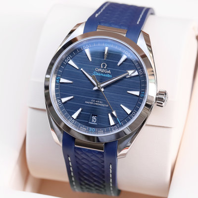 全新 OMEGA 歐米茄 手錶 22012412103001 AT150 藍面盤 膠錶帶 機械錶 41mm 男錶女錶