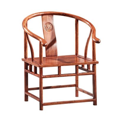 特賣-圍椅 椅子 木椅 國標紅木椅子圈椅實木刺猬紫檀單人家用客廳中式太師椅靠背小椅子