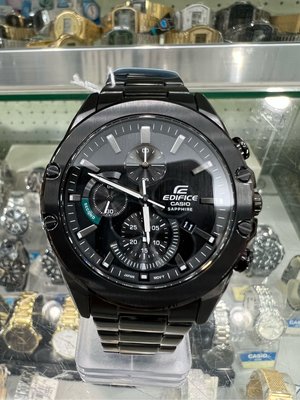 【金台鐘錶】CASIO卡西歐 EDIFICE 輕薄 IP黑三眼 (藍寶石玻璃鏡面)(男錶) EFR-S567DC-1A