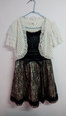 ╭°☆幸福愛麗絲☆°╮專櫃S.J.K氣質優雅蕾絲花小禮服 洋裝 連身裙+專櫃KINKAI氣質優雅小外套