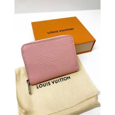 【二手】Louis Vuitton LV M61206 EPI 質感皮革壓紋信用卡拉鍊零錢包.粉