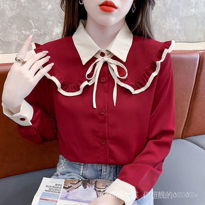 【GHGl】❤️獨家發售❤️法式復古可拆卸娃娃領襯衫女設計感小眾polo領氣質襯衫洋氣上衣服（滿599元免運）