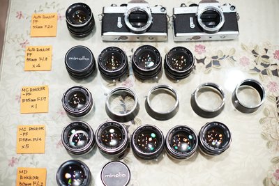 賣出部分Minolta收藏 稀有SR-7, 及50mm 55mm 58mm 標準鏡頭 (不同光圈)