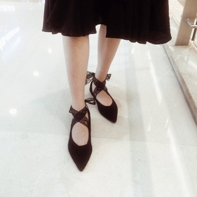 《BRITISH WAVE》全蕾絲長綁帶超美隱形襪 普通的鞋子也可以變身芭蕾舞鞋