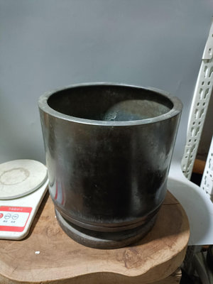 日本回流銅器古董百年老銅火缽火爐茶道銅爐。竹節樣式，皮殼很好