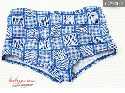 貝比幸福小舖【42300-F】藍花格紋*台灣製造男童泳褲-萊卡材質-破盤超低特價