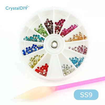 彩繪水晶指甲感謝指定採用 奧地利SW水晶SS9超值組(12色) 含沾筆