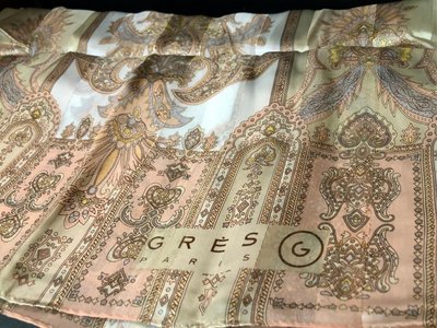 日本製 GRES 精品 真絲 蠶絲 100%絹  手帕 領巾 絲巾