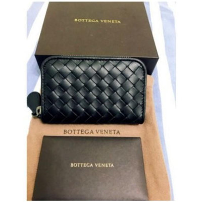 Bottega Veneta Bv 黑色編織 零錢包 卡夾 現貨