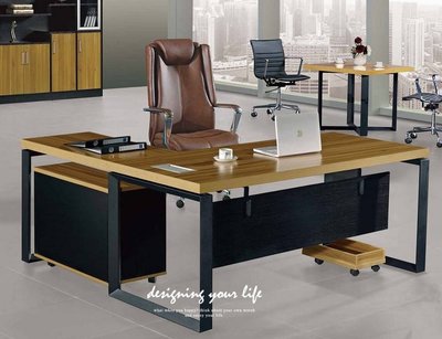 【設計私生活】柚木色6尺工業風大型辦公桌、書桌-坐右(高雄市區免運費)119W