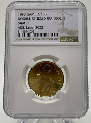 0503-15 甘比亞1998年10B，2023亞洲郵展-台北，NGC 紀念幣，共1枚，品項如圖