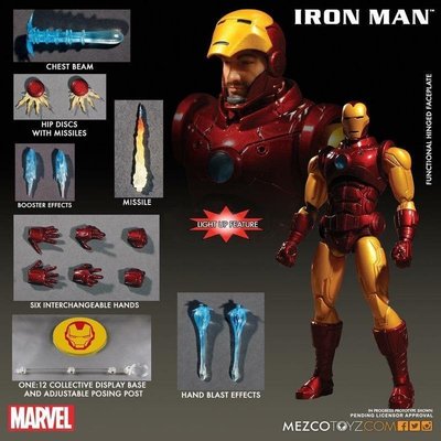 全新 Mezco Toyz ONE:12 漫畫版 Marvel 漫威 Iron Man 鋼鐵人 Comic Ver