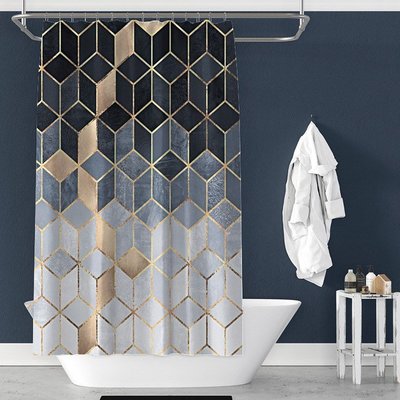 digital printing waterproof polyester shower curtain bathrooyoki小鋪