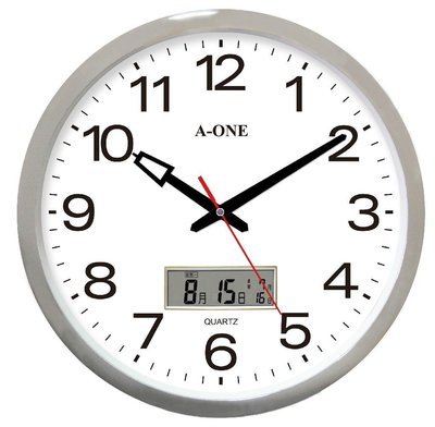 地球儀鐘錶A-ONE時鐘15吋大時鐘 LCD雙顯 同時顯示時間/月/日/農曆/星期 辦公室客廳商店↘最低價TG-0227