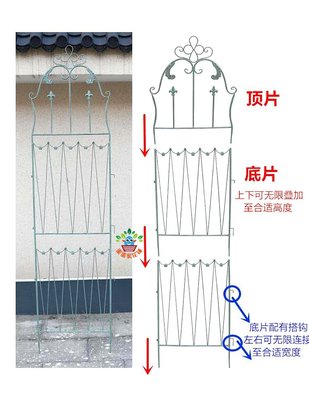 現貨 心儀網紋箭頭款歐式屏風柵欄爬藤架鐵藝做舊圍欄 可連接 無限加高加寬