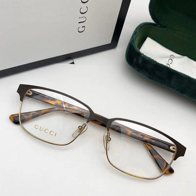 古馳經典光學眼鏡框GG0383O家族式鏡腿設計金屬板材結合近視眼鏡架