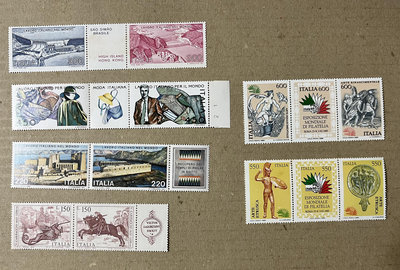 1984全新義大利84郵展及義大利製造等聯票 義大利郵票