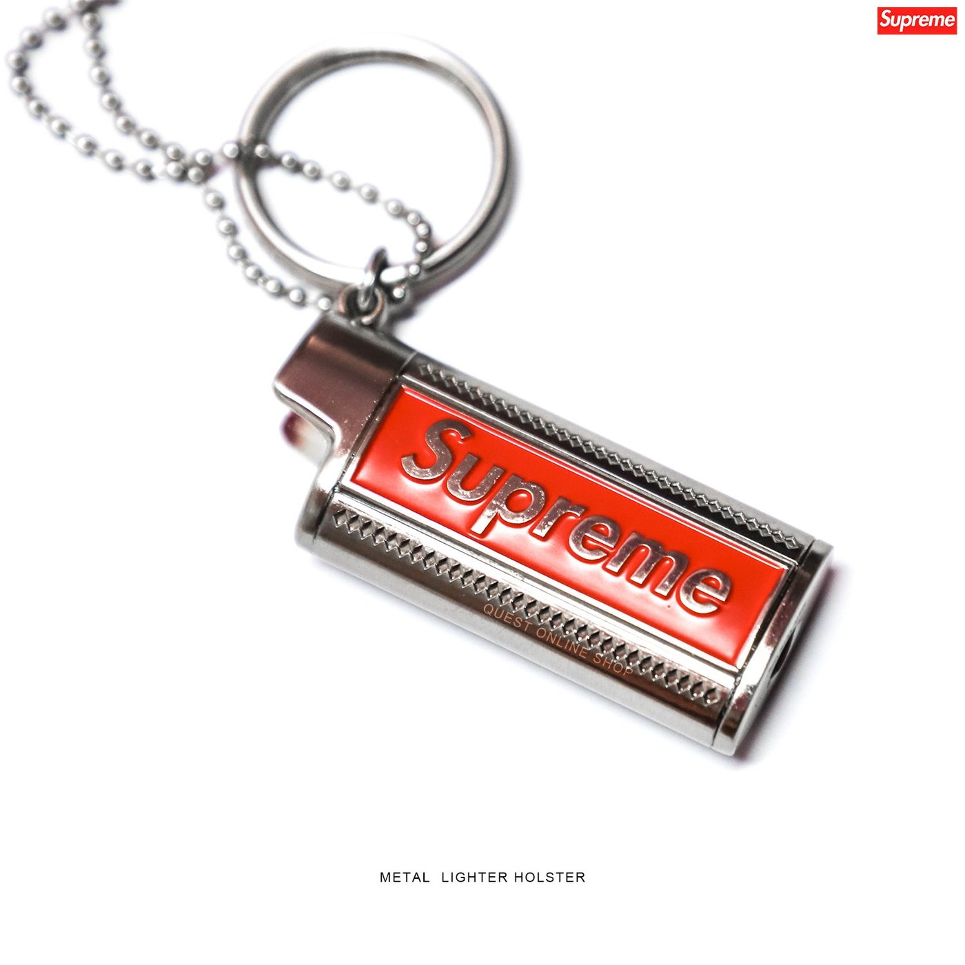 QUEST】SUPREME METAL LIGHTER HOLSTER 打火機套BOX LOGO項鍊吊飾鑰匙