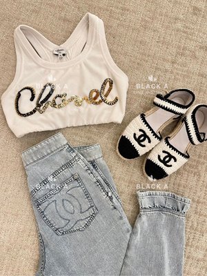 【BLACK A】Chanel 22A Métiers d'art 工坊系列 Jennie同款 荷葉邊牛仔褲