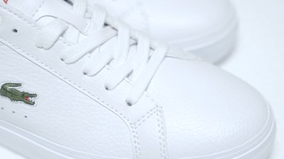 【Japan潮牌館】Lacoste法國鱷魚   新款頭層牛皮板鞋休閑鞋男女小白鞋