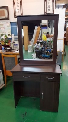 二手家具 台北宏品中古傢俱館❋NHB03BI全新胡桃木化妝桌❋梳妝台 全身鏡 鏡台  穿衣鏡 收納置物櫃 書桌 桌子