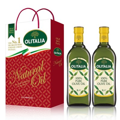 ~* 萊康精品 *~義大利 奧利塔 Olitalia 純橄欖油禮盒組(1000mlx2瓶)