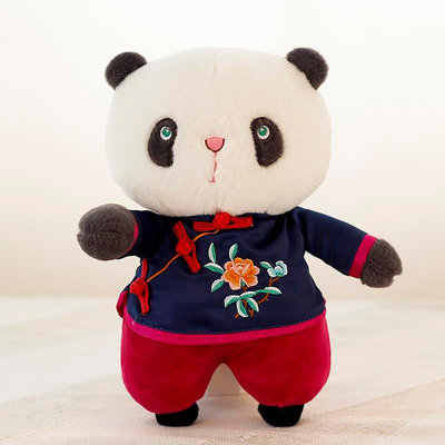 【現貨】中國風國寶熊貓公仔民俗風大熊貓毛絨玩具婚慶壓床布娃娃生日禮物