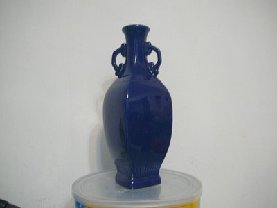 金門瓷器花瓶 /金門瓷器藍色花瓶~高約22.8cm