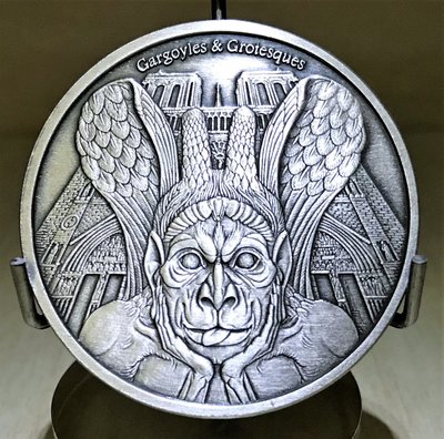 «自由銀»2017Chad Antique Silver(Spitter)乍得復古銀石像-飛濺銀幣(1 toz)#已絕版