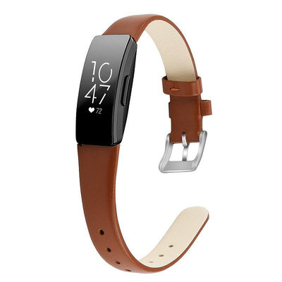 手錶帶Fitbit Inspire HR手環錶帶 腕帶 Inspire 純色印花真皮錶帶皮帶