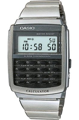 【金台鐘錶】CASIO 卡西歐 50組的電話記憶、備忘錄與計算機功能 可調式不鏽鋼錶帶 CA-506-1