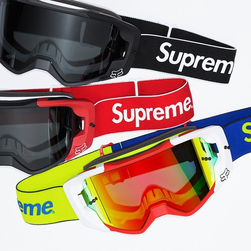 Supreme SS18 Fox Racing VUE Goggles bag gloves waist cap logo camp box 