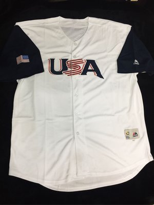 全新majestic製2017年世界棒球經典賽美國隊電繡球衣